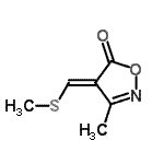 CAS 登录号：61861-35-6， (4E)-3-甲基-4-[(甲硫基)亚甲基]-1,2-恶唑-5(4H)-酮
