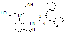 CAS 登录号：61930-46-9， 3-(二(2-羟基乙基)氨基)苯乙酮-(4,5-二苯基噻唑基)-2-腙