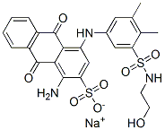 CAS 登录号：61967-93-9， 1-氨基-4-[[3-(2-羟基乙基氨基磺酰基)-4,5-二甲基-苯基]氨基]-9,10-二氧代-蒽-2-磺酸钠