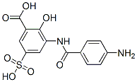 CAS 登录号：6201-80-5， 3-[(4-氨基苯甲酰)氨基]-5-磺基水杨酸