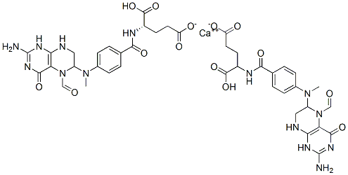 CAS 登录号：6209-45-6， N-[4-[[(2-氨基-5-甲酰基-1,4,5,6,7,8-六氢-4-氧代-6-蝶啶基)甲基]氨基]苯甲酰基]-L-谷氨酸钙盐(1:1)