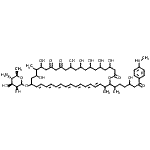 CAS 登录号：62327-61-1， (23E,25E,27E,29E,31E,33E,35E)-22-[(3S,4S,5S,6R)-5-氨基-3,4-二羟基-6-甲基-四氢吡喃-2-基]氧基-4,6,8,10,12,18,20-七羟基-38-[4-羟基-1-甲基-6-(4-甲基氨基苯基)-6-氧代-己基]-19,37-二甲基-1-氧杂环三十八碳-23,25,27,29,31,33,35-七烯-2,14,16-三酮