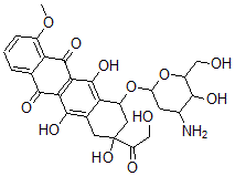 CAS#: 62414-01-1, (8S-cis)-10-((3-Amino-2,3-Dideoxy-alpha-L-Ribo-Hexopyranosyl)Oxy)-7,8,9,10-Tetrahydro-6,8,11-Trihydroxy-8-(Hydroxyacetyl)-1-Methoxy-5,12-Naphthacenedione