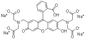 CAS 登录号：62698-56-0， 2-[2,7-二[[二(羧甲基)氨基]甲基]-6-羟基-3-氧代-3H-氧杂蒽-9-基]-苯甲酸钠盐(1:4)