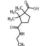 CAS 登录号：627844-39-7， 3-(乙基氨基甲酰)-1,2,2-三甲基环戊烷羧酸