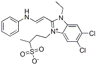 CAS 登录号：63148-86-7， 5,6-二氯-1-乙基-2-[2-(苯基氨基)乙烯基]-3-(3-磺酸基丁基)-1H-苯并咪唑鎓