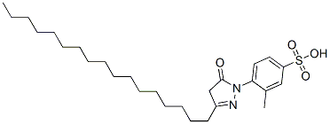 CAS 登录号：63217-34-5， 4-[(3-十七烷基-4,5-二氢-5-氧代-1H-吡唑)-1-基]-3-甲基苯磺酸