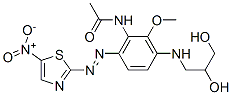 CAS 登录号：63467-10-7， N-[3-[(2,3-二羟基丙基)氨基]-2-甲氧基-6-[(5-硝基噻唑-2-基)偶氮]苯基]乙酰胺