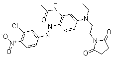 CAS 登录号：63467-18-5， N-[2-[(3-氯-4-硝基苯基)偶氮]-5-[[2-(2,5-二氧代-1-吡咯烷基)乙基]乙基氨基]苯基]-乙酰胺