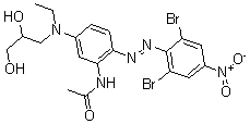 CAS 登录号：63467-23-2， N-[2-[(2,6-二溴-4-硝基苯基)偶氮]-5-[(2,3-二羟基丙基)乙基氨基]苯基]-乙酰胺