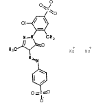 CAS 登录号：6359-54-2， 二钠3-氯-5-甲基-4-{3-甲基-5-氧代-4-[(4-磺酸苯基)偶氮]-4,5-二氢-1H-吡唑-1-基}苯磺酸酯