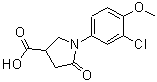 CAS 登录号：63674-98-6， 1-(3-氯-4-甲氧基苯基)-5-氧代-3-吡咯烷羧酸