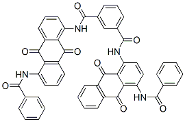 CAS 登录号：6370-77-0， N-[4-(苯甲酰基氨基)-9,10-二氢-9,10-二氧代-1-蒽基]-N'-[5-(苯甲酰基氨基)-9,10-二氢-9,10-二氧代-1-蒽基]间苯二甲酰胺