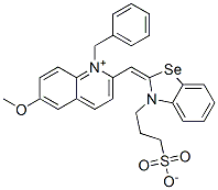 CAS#: 63816-07-9, 1-Benzyl-6-Methoxy-2-[[3-(3-Sulphonatopropyl)-3H-Benzoselenazol-2-Ylidene]Methyl]Quinolinium