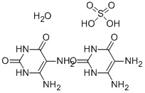 structure of CAS# 63981-35-1, 5,6-Diamino-2,4-Dihydroxypyrimidine Sulfate Dihydrate;2,4-Dioxo-1H,3H-Pyrimidine-5,6-Diammonium Sulphate;5,6-Diaminouracil Semisulfate;Ai3-61835