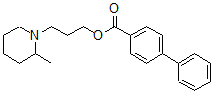 CAS 登录号：64050-41-5， 3-(2-甲基哌啶基)丙基 4-苯基苯甲酸酯