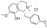 CAS 登录号:64057-59-6, (1R)-8-羟基-7-甲氧基-1-(4-甲氧基苄基)-2,2-二甲基-1,2,3,4-四氢异喹啉鎓氯化物