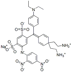 CAS 登录号：6416-29-1， [4-[4-(二乙基氨基)-5'-(2,4-二硝基苯胺基)-2',4'-二磺酸基二苯甲亚基]环己-2,5-二烯-1-亚基]二乙基铵单钠盐