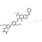 CAS 登录号：6417-26-1， 二钠({4'-[(6-苯胺基-1-羟基-3-磺酸-2-萘基)偶氮]-3,3'-二甲氧基-4-联苯基}氨基)(氧代)乙酸酯