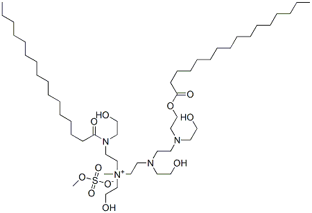 CAS 登录号：64346-65-2， N-(2-羟基乙基)-N-[2-[(2-羟基乙基)[2-[(2-羟基乙基)[2-[(1-氧代十六烷基)氧基]乙基]氨基]乙基]氨基]乙基]-2-[(2-羟基乙基)(1-氧代十六烷基)氨基]-N-甲基乙铵硫酸甲酯盐