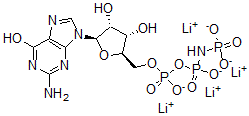 CAS 登录号：64564-03-0， 5'-鸟苷酸单酸酐与亚胺二磷酸四锂盐