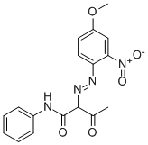 CAS 登录号：6486-21-1， 2-[(4-甲氧基-2-硝基苯基)偶氮]乙酰乙酰苯胺