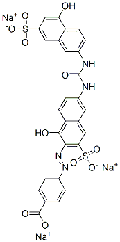 CAS 登录号：65072-26-6， 4-[[1-羟基-6-[[[(5-羟基-7-磺酸基-2-萘基)氨基]羰基]氨基]-3-磺酸基-2-萘基]偶氮]苯甲酸三钠