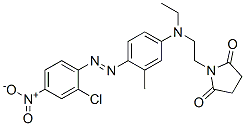CAS 登录号：65208-23-3， 1-[2-[[4-[(2-氯-4-硝基苯基)偶氮]-M-甲苯基]乙基氨基]乙基]吡咯烷-2,5-二酮