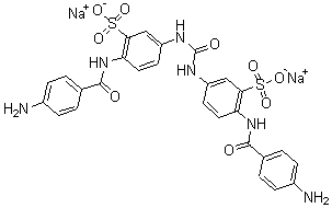 CAS 登录号：6527-68-0， 3,3'-(羰基二亚胺)二[6-[(4-氨基苯甲酰)氨基]-苯磺酸]二钠盐