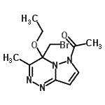 CAS#: 6578-50-3, 1-[4-(Bromomethyl)-4-Ethoxy-3-Methylpyrazolo[5,1-c][1,2,4]Triazin-6(4H)-Yl]Ethanone