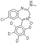 CAS 登录号：65891-81-8， 7-氯-N-甲基-5-(<sup>2</sup>H<sub>5</sub>)苯基-3H-1,4-苯并二氮杂卓-2-胺 4-氧化物