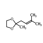 CAS 登录号：6611-92-3， 2-甲基-2-(3-甲基-2-丁烯-1-基)-1,3-二氧戊环