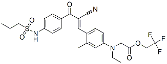 CAS 登录号：66172-62-1， N-[4-[2-氰基-3-氧代-3-[4-[(丙基磺酰基)氨基]苯基]-1-丙烯基]间甲苯基]-N-乙基甘氨酸 2,2,2-三氟乙基酯