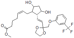 CAS#: 66176-12-3, (Z)-7-[(1R)-3alpha,5alpha-Dihydroxy-2beta-[(E)-2-[2-[(3-Trifluoromethylphenoxy)Methyl]-1,3-Dioxolan-2-Yl]Ethenyl]Cyclopentan-1alpha-Yl]-5-Heptenoic Acid Methyl Ester