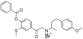 CAS 登录号：66264-97-9， (+)-[2-[4-(苯甲酰氧基)-3-(甲硫基)苯基]-2-氧代乙基][3-(4-甲氧基苯基)-1-甲基丙基]溴化铵
