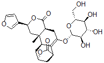 CAS 登录号：66756-59-0， (2S)-2beta-(3-呋喃基)-6-(beta-D-吡喃葡萄糖基氧基)-5,7,10,11,11aalpha,11b-六氢-11bbeta-甲基-7beta,10beta-甲桥-2H-吡喃并[4,3-g][3]苯并氧杂卓-4,8(1H,4aalphah)-二酮