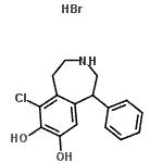 CAS#: 67287-39-2, 6-Chloro-1-phenyl-2,3,4,5-tetrahydro-1H-3-benzazepine-7,8-diol hydrobromide (1:1)
