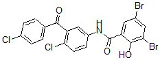 CAS#: 67358-44-5, 3,5-Dibromo-N-[4-chloro-3-(4-chlorobenzoyl)phenyl]-2-hydroxybenzamide