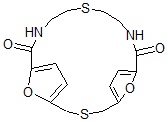 CAS 登录号：67364-58-3， 21,22-二氧杂-3,13-二硫杂-10,16-二氮杂三环[16.2.1.15,8]二十二碳-5,7,18,20(1)-四烯-9,17-二酮