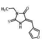 CAS 登录号：674788-63-7， (5Z)-3-乙基-5-(3-呋喃基亚甲基)-2-硫代-4-咪唑烷酮