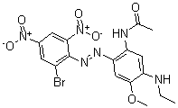 CAS 登录号：67674-22-0， N-[2-[(2-溴-4,6-二硝基苯基)偶氮]-5-(乙基氨基)-4-甲氧基苯基]-乙酰胺