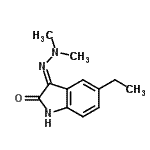 CAS 登录号：677740-26-0， (3E)-3-(二甲基亚肼基)-5-乙基-1,3-二氢-2H-吲哚-2-酮