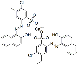CAS 登录号:67801-03-0, 5-氯-4-乙基-2-(2-羟基-1-萘基)偶氮-苯磺酸钙盐 (2:1)