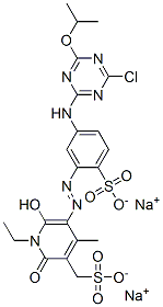 CAS#: 67827-64-9, Disodium 5-[[5-[[4-Chloro-6-Isopropoxy-1,3,5-Triazin-2-Yl]Amino]-2-Sulphonatophenyl]Azo]-1-Ethyl-1,2-Dihydro-6-Hydroxy-4-Methyl-2-Oxopyridine-3-Methanesulphonate