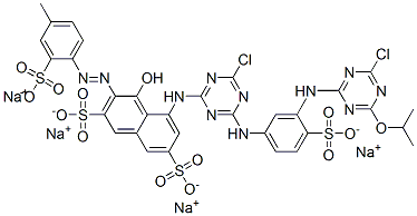 CAS#: 67827-65-0, 5-[[4-Chloro-6-[[3-[[4-Chloro-6-(1-Methylethoxy)-1,3,5-Triazin-2-Yl]Amino]-4-Sulfophenyl]Amino]-1,3,5-Triazin-2-Yl]Amino]-4-Hydroxy-3-[(4-Methyl-2-Sulfophenyl)Azo]-2,7-Naphthalenedisulfonic Acid Tetrasodium Salt