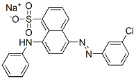 CAS 登录号：67875-11-0， 8-苯胺基-5-[(3-氯苯基)偶氮]萘-1-磺酸钠