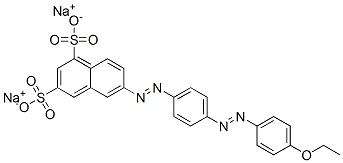 CAS 登录号：67875-17-6， 6-[[4-[(4-乙氧基苯基)偶氮]苯基]偶氮]萘-1,3-二磺酸二钠