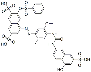 CAS#: 68015-59-8, 4-[[4-[[[(5-Hydroxy-7-Sulfo-2-Naphthalenyl)Amino]Carbonyl]Amino]-5-Methoxy-2-Methylphenyl]Azo]-6-[(Phenylsulfonyl)Oxy]-2,7-Naphthalenedisulfonic Acid