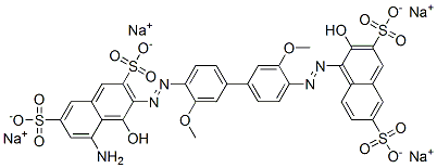 CAS#: 68084-09-3, Tetrasodium 5-Amino-4-Hydroxy-3-[[4'-[(2-Hydroxy-3,6-Disulphonato-1-Naphthyl)Azo]-3,3'-Dimethoxy[1,1'-Biphenyl]-4-Yl]Azo]Naphthalene-2,7-Disulphonate
