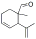 CAS 登录号：68140-59-0， 1-甲基-2-(1-甲基乙烯基)环己-3-烯-1-甲醛